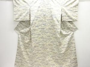 アンティーク　遠山模様織り出し十日町紬着物